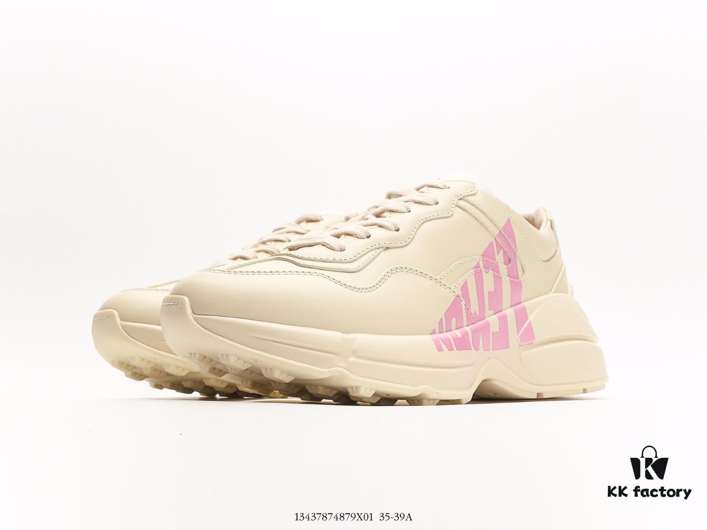 Gucci Rhyton Vintage Trainer Sneaker, Distressed Leather Retro Running Shoe, Italian Craftsmanship, Full-Grain Calfskin Upper, Lambskin Lining, TPU and Wear-Resistant Foam Sole