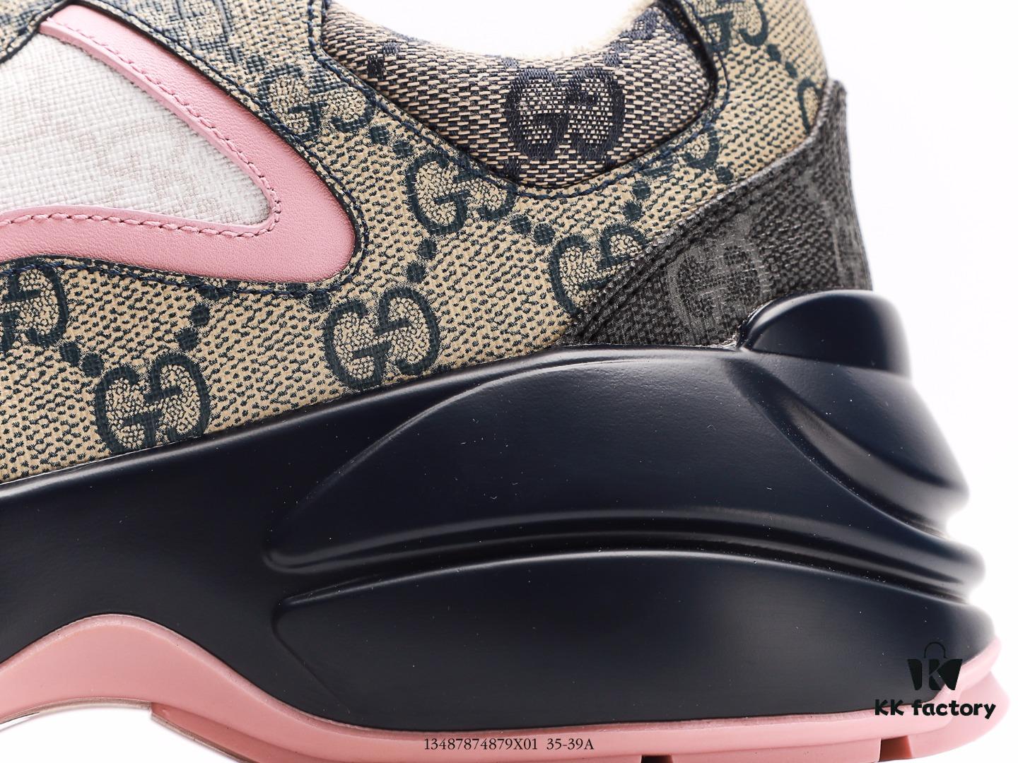 Gucci Rhyton Vintage Trainer Sneaker, Distressed Leather Retro Running Shoe, Italian Craftsmanship, Full-Grain Calfskin Exterior, Soft Lambskin Lining, TPU Outsole with Wear-Resistant Foam for Superior Cushioning