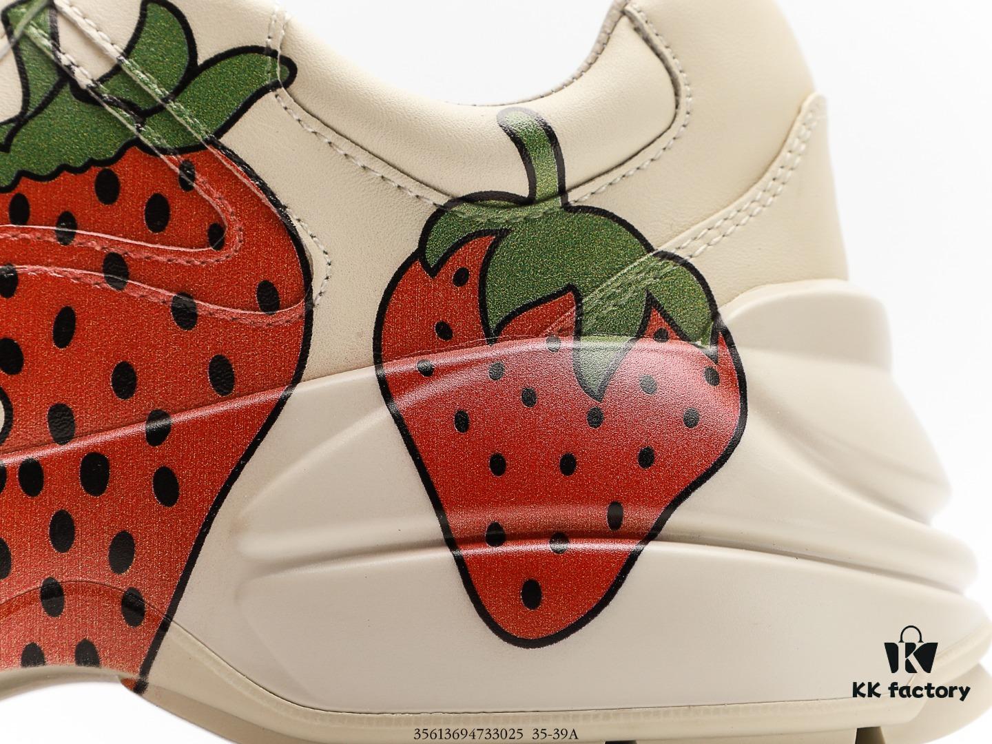 Gucci Rhyton Vintage Trainer Sneaker, Distressed Leather Retro Running Shoes, Italian Craftsmanship, Full-Grain Calfskin Exterior, Lambskin Lining, TPU Sole with Wear-Resistant Foam for Shock Absorption