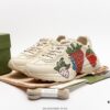 Gucci Rhyton Vintage Trainer Sneaker, Distressed Leather Retro Running Shoes, Italian Craftsmanship, Full-Grain Calfskin Exterior, Lambskin Lining, TPU Sole with Wear-Resistant Foam for Shock Absorption