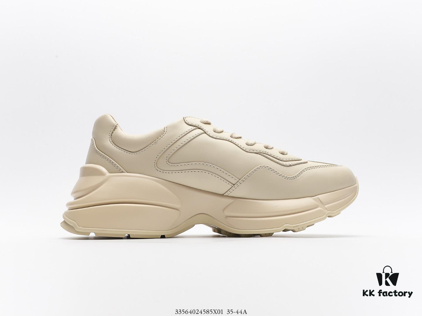 Gucci Rhyton Vintage Trainer Sneaker, Aged Leather Retro Running Shoe, Italian Handcrafted Original Last, Full Grain Calfskin Exterior, Lambskin Lining, TPU Sole with Wear-Resistant Foam for Enhanced Cushioning