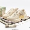 Gucci Rhyton Vintage Trainer Sneaker, Distressed Leather Retro Running Shoe, Italian Handcrafted Original Last, Full-Grain Calfskin Exterior, Lambskin Lining, High-Fidelity Sole Replication with TPU and Wear-Resistant Foam for Shock Absorption