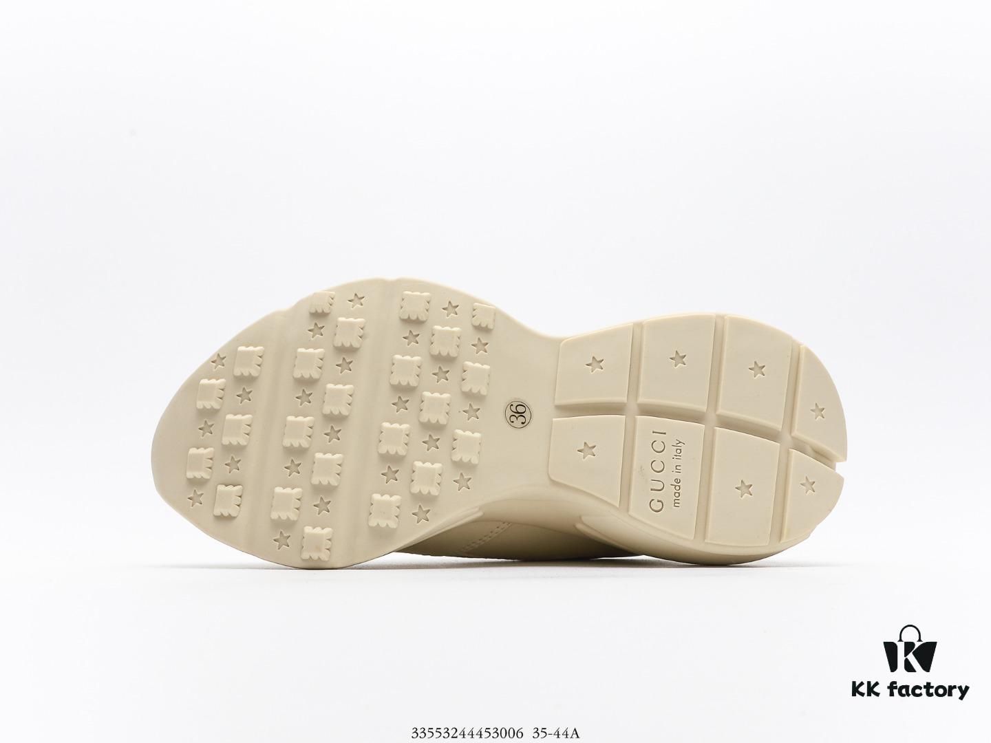 Gucci Rhyton Vintage Trainer Sneaker, Distressed Leather Retro Running Shoes