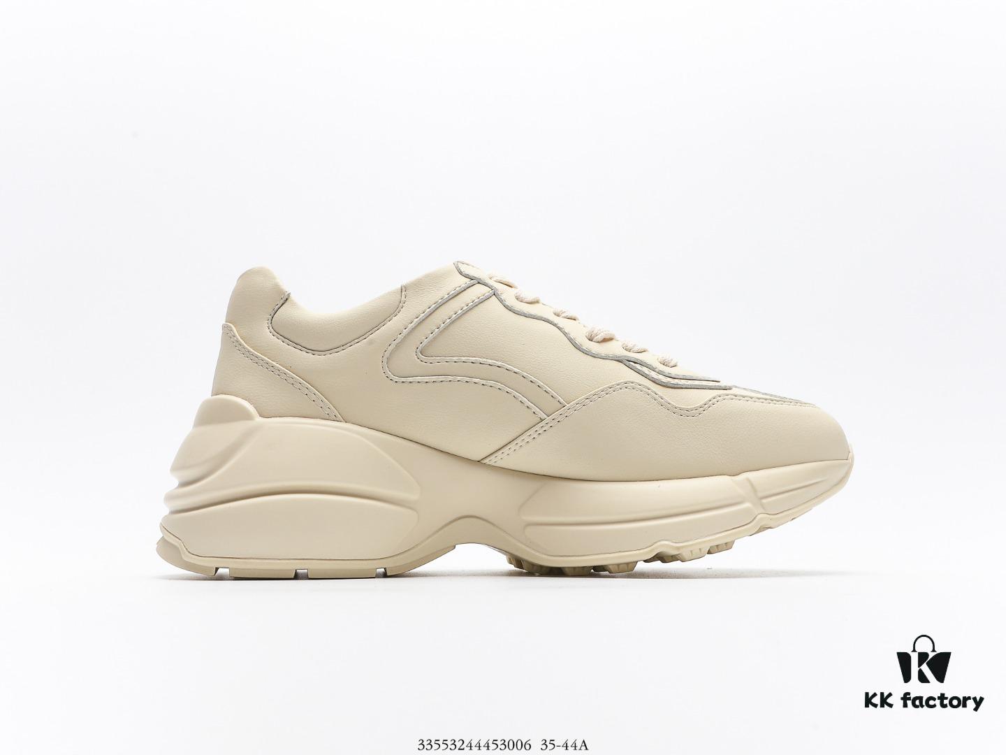 Gucci Rhyton Vintage Trainer Sneaker, Distressed Leather Retro Running Shoes