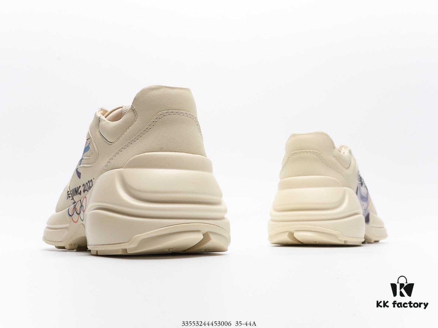 Gucci Rhyton Vintage Trainer Sneaker, Distressed Leather Retro Running Shoes