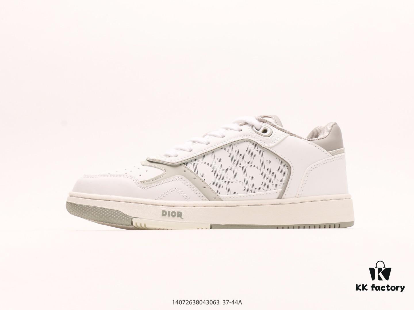 Dior New B27 Sneakers, Smooth Calfskin Leather with Signature Inlay Design and Stitching Art, Minimalist Monochrome Style with Classic Logo Print