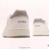 Dior New B27 Sneakers, Smooth Calfskin Leather with Signature Inlay Design and Stitching Art, Minimalist Monochrome Style with Classic Logo Print
