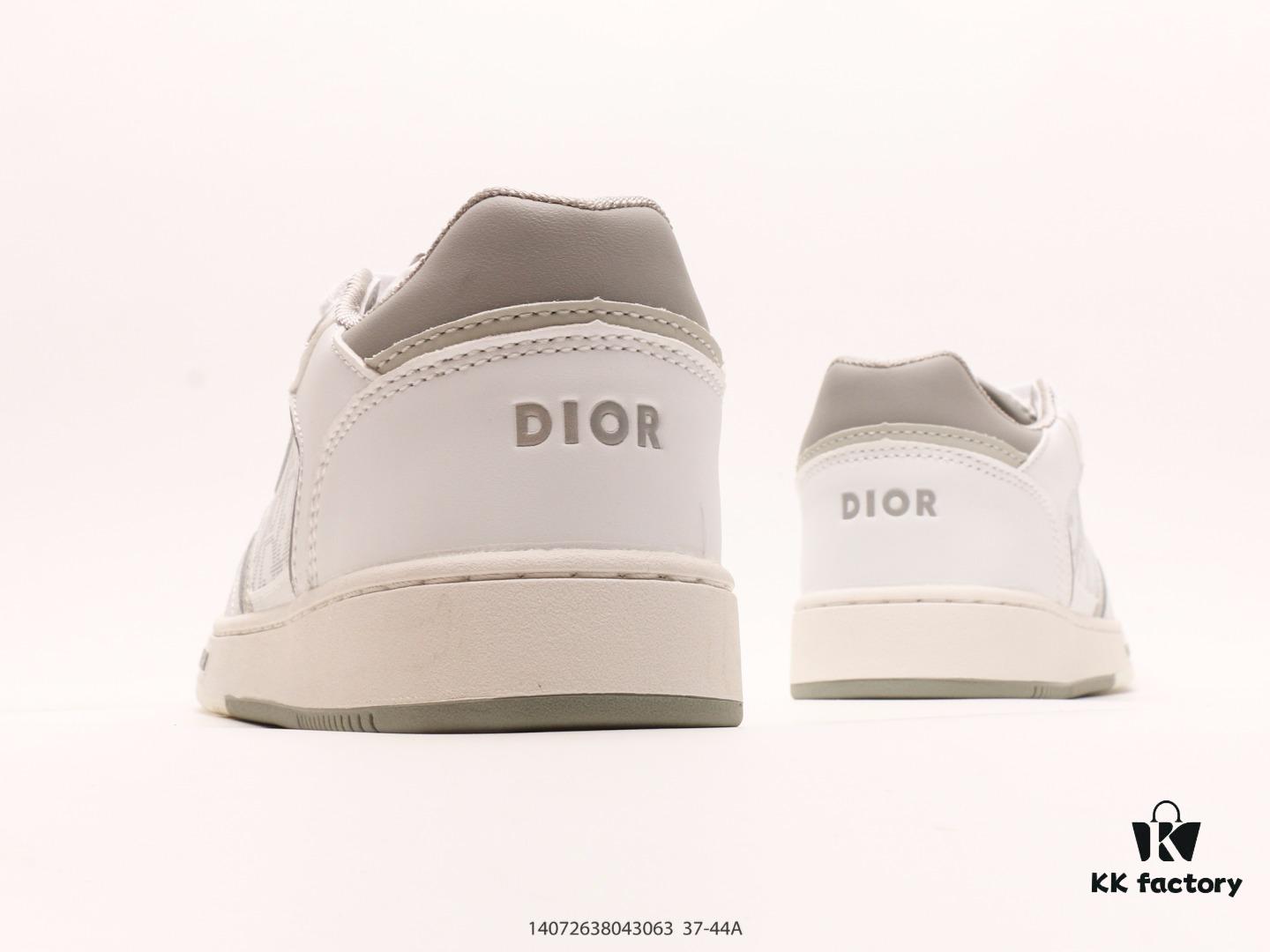 Dior New B27 Sneakers, Smooth Calfskin Leather with Signature Inlay Design and Stitching Art, Minimalist Monochrome Style with Classic Logo Print