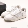 Dior New B27 Sneakers, Smooth Calfskin Leather with Signature Inlay Design and Stitching Art, Minimalist Monochrome Style with Classic Logo Print