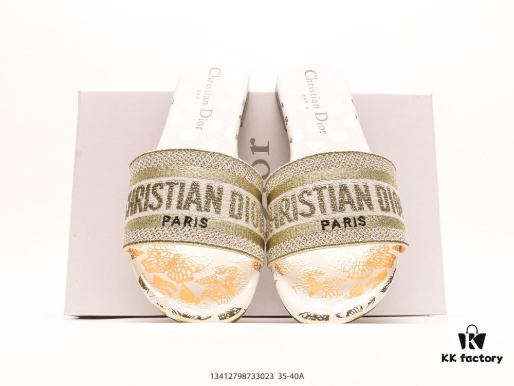 Dior Dway Letter Slippers 2024 Spring/Summer New Arrival Dior Embroidery Fashion Flat Sandals