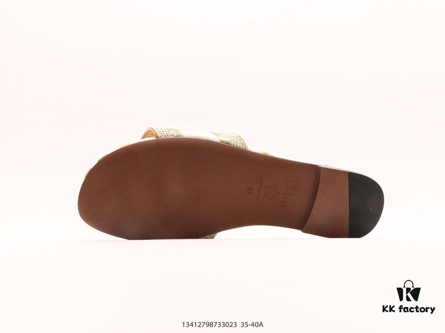 Dior Dway Letter Slippers 2024 Spring/Summer New Arrival Dior Embroidery Fashion Flat Sandals