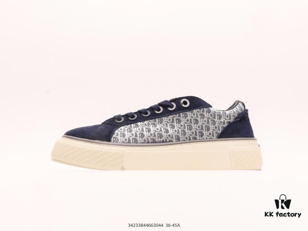 Dior New B27 Sneakers, Smooth Calfskin Leather, Unique Inlaid Design and Stitching Art, Minimalist Bold Style with Iconic Dior Logo Print