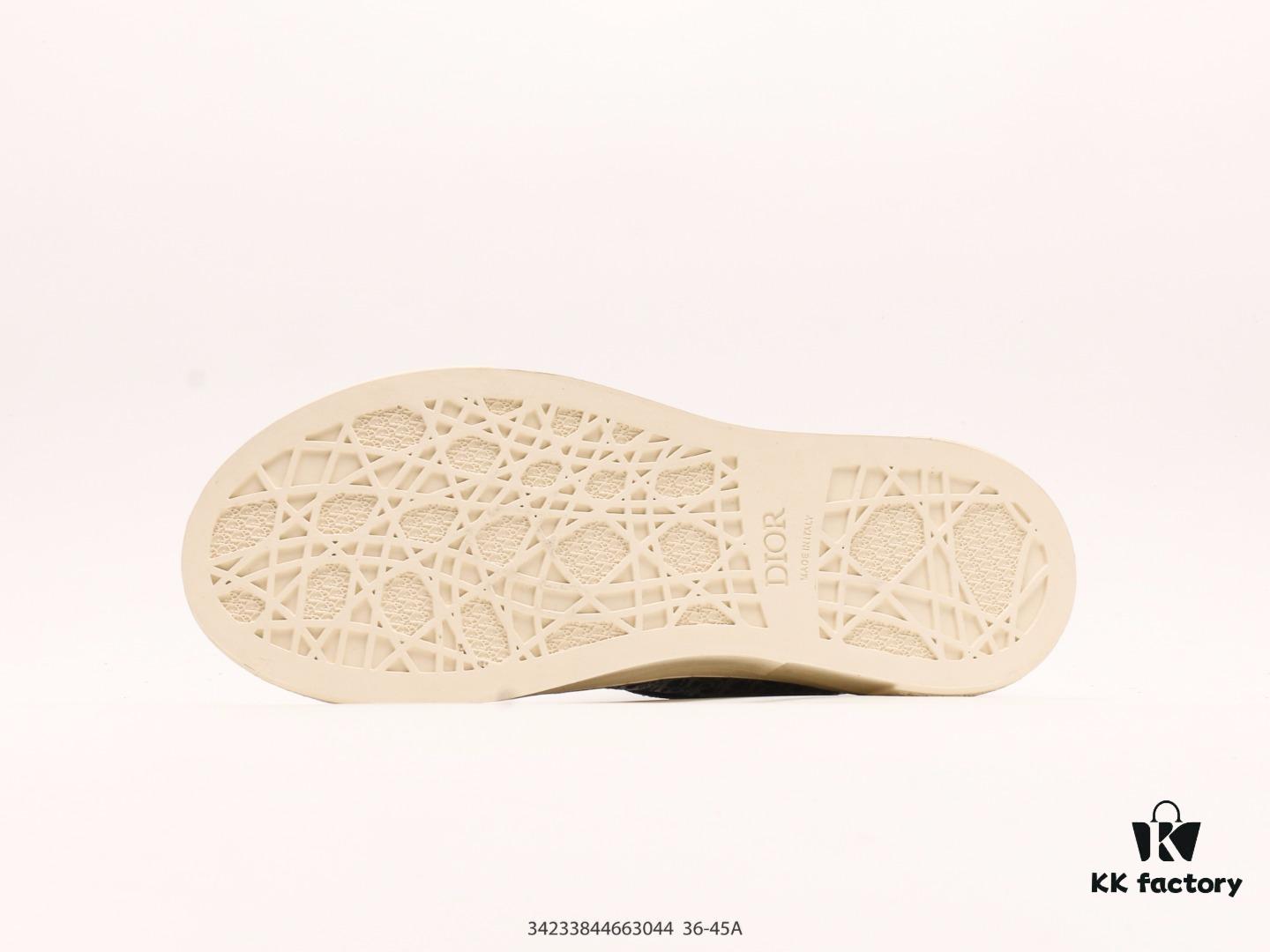 Dior New B27 Sneakers, Smooth Calfskin Leather, Unique Inlaid Design and Stitching Art, Minimalist Bold Style with Iconic Dior Logo Print