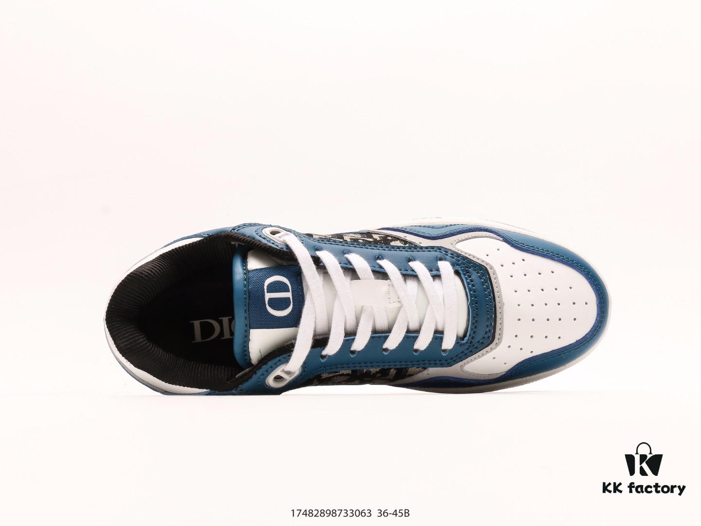 Dior B27 Oblique Galaxy High Top Sneakers, Vintage Genuine Leather Casual Stylish Low-Cut Sneakers
