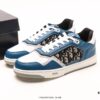 Dior B27 Oblique Galaxy High Top Sneakers, Vintage Genuine Leather Casual Stylish Low-Cut Sneakers