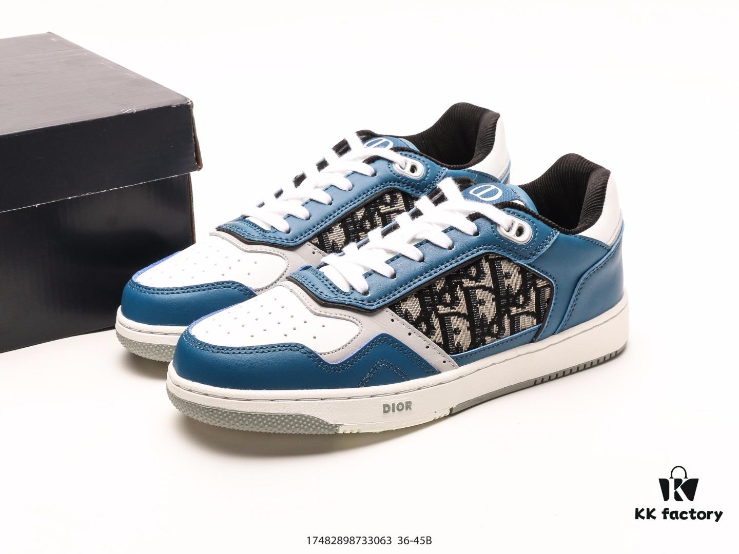 Dior B27 Oblique Galaxy High Top Sneakers, Vintage Genuine Leather Casual Stylish Low-Cut Sneakers