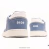Dior B27 Oblique Galaxy High Top Sneakers, Retro Genuine Leather Casual Fashion Low-Cut Athletic and Lifestyle Shoes