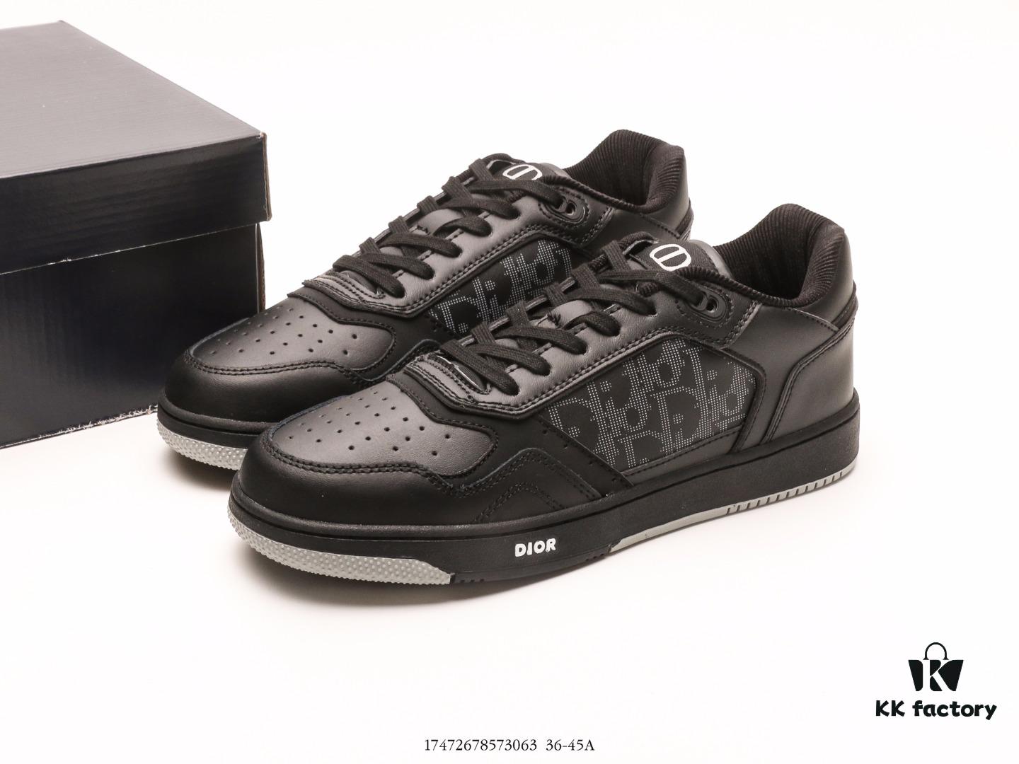 Dior B27 Oblique Galaxy High Top Sneakers, B27 Low-Cut Series Retro Genuine Leather Casual Sports Shoes