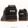 Dior's Classic Oblique Print Smooth Calfskin Leather Shoes with Unique Inlaid Design and Stitching Art