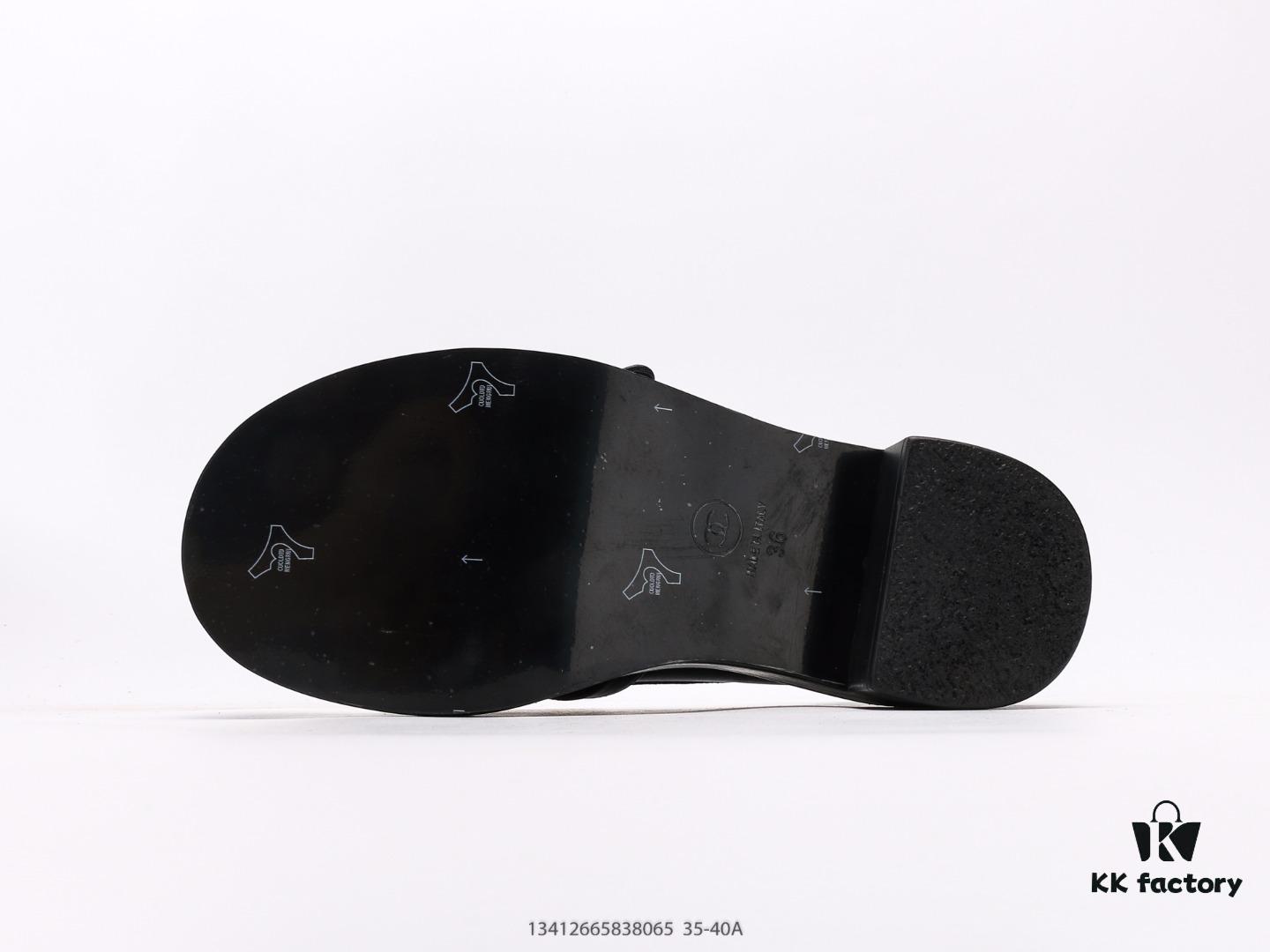 Chanel Business Women's Leather Shoes High Heels Chunky Square Heel Thick Sole Elevating Shoes Trendy Casual Sneakers Classic All-Season Style