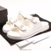 CHANEL LOGO Velcro Flat Casual Sandals, Worn by Numerous Celebrities and Influencers, Convertible Sandal-Slipper Style, Waterproof TPU Upper, Anti-Oxidation and Anti-Corrosion Buckle, Authentic Large Velcro Closure, Original One-to-One Ultra-Light EVA Sole with Superior Elasticity, Exceptionally Comfortable, Not Ordinary Rubber Sole Found in the Market