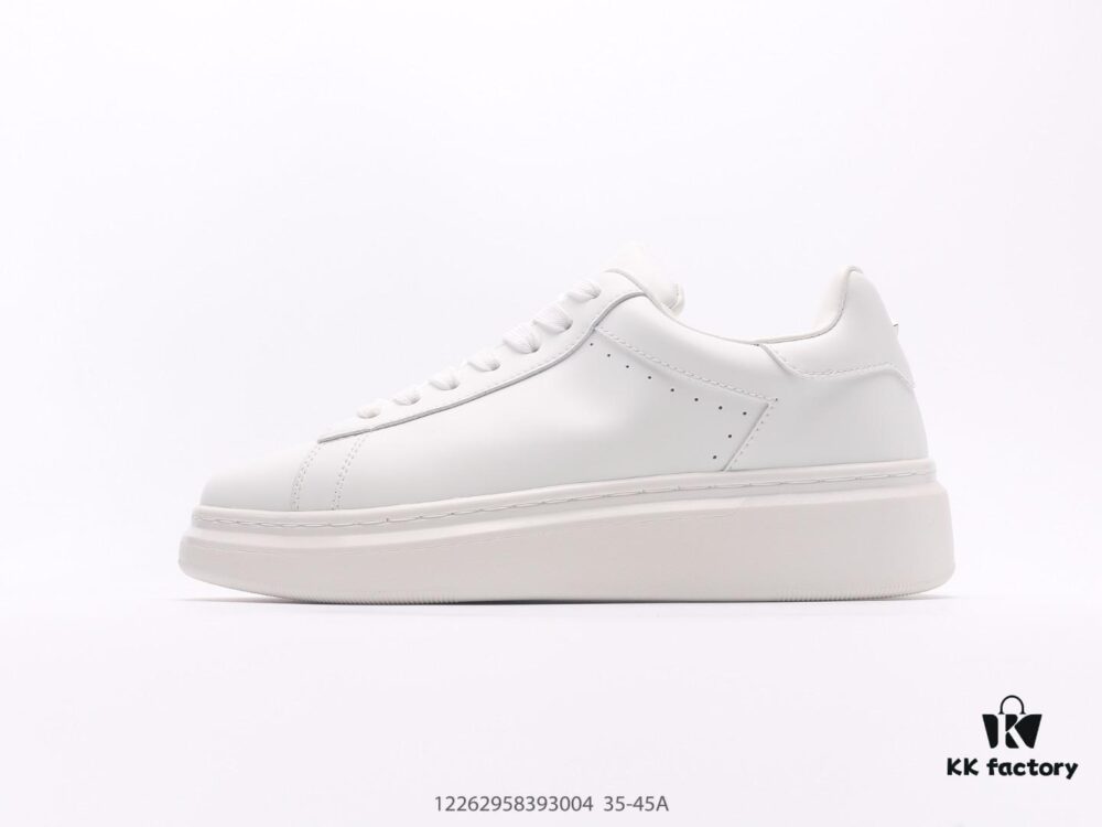 ThomWills Men's Genuine Leather White Shoes, Hidden Height Increasing Thick Sole Casual Skate Shoes (Model: G931), Same Style as Lei's