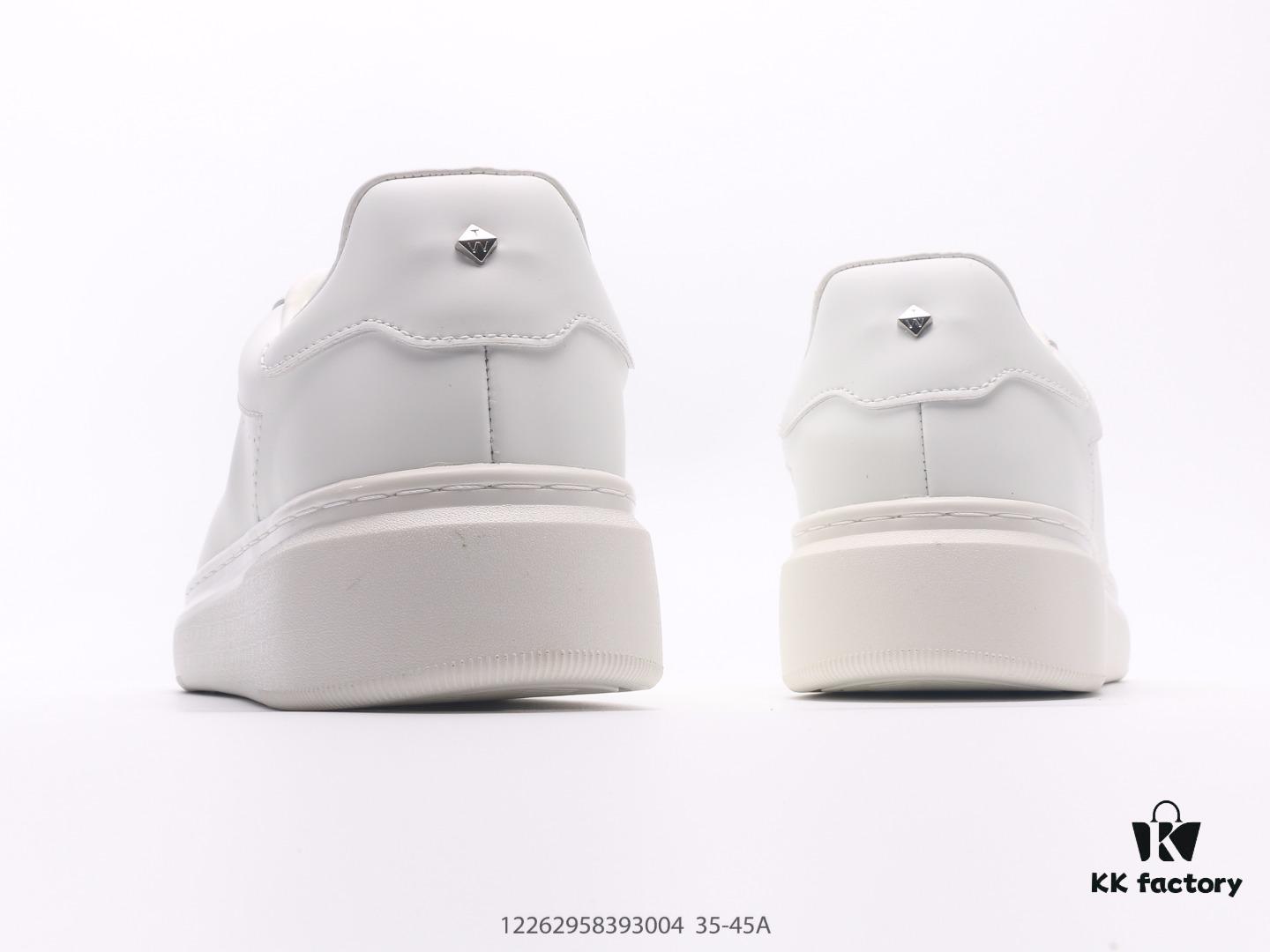 ThomWills Men's Genuine Leather White Shoes, Hidden Height Increasing Thick Sole Casual Skate Shoes (Model: G931), Same Style as Lei's