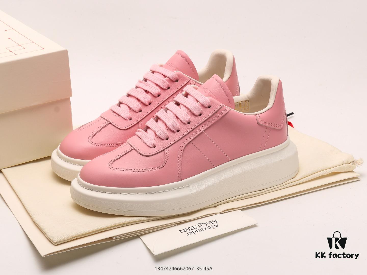 Alexander McQueen Platform Sneakers, Thick Sole White Shoes with 4.5cm Height Increase, Cushioned Insole, Excellent Rebound, Durable and Comfortable