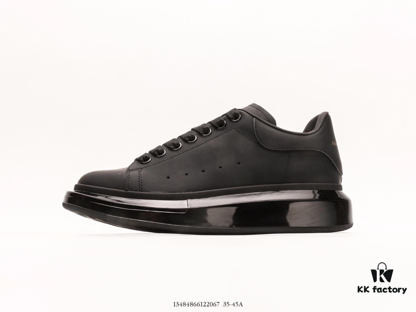 Alexander McQueen Oversized Sneakers, Low-top Fashion Platform White Casual Leather Sneakers