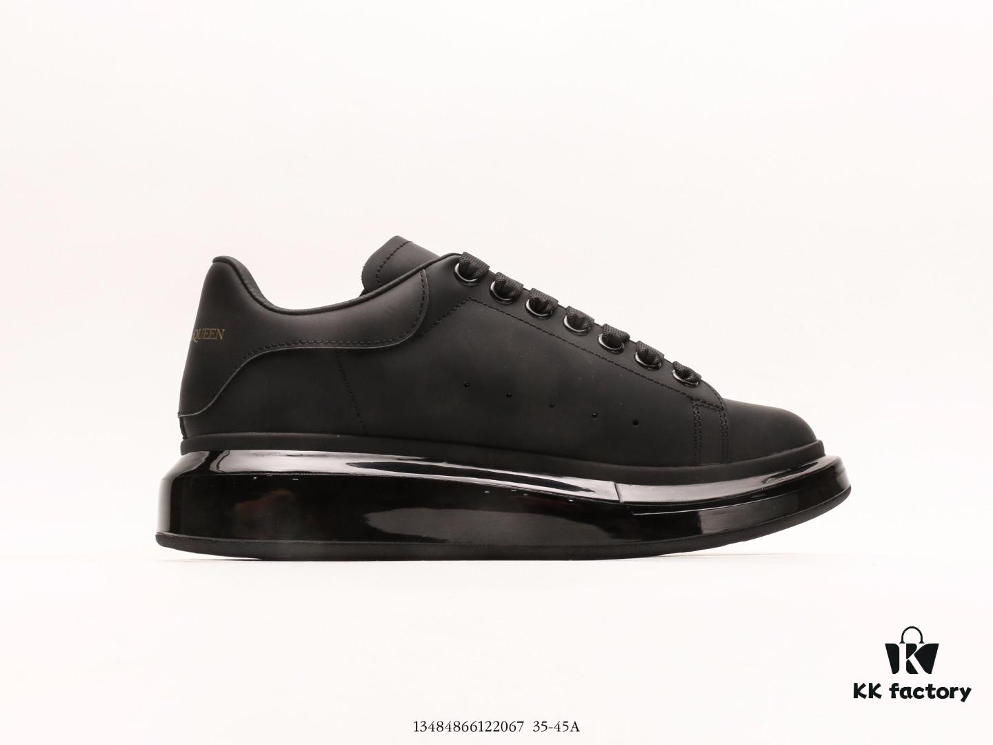 Alexander McQueen Oversized Sneakers, Low-top Fashion Platform White Casual Leather Sneakers