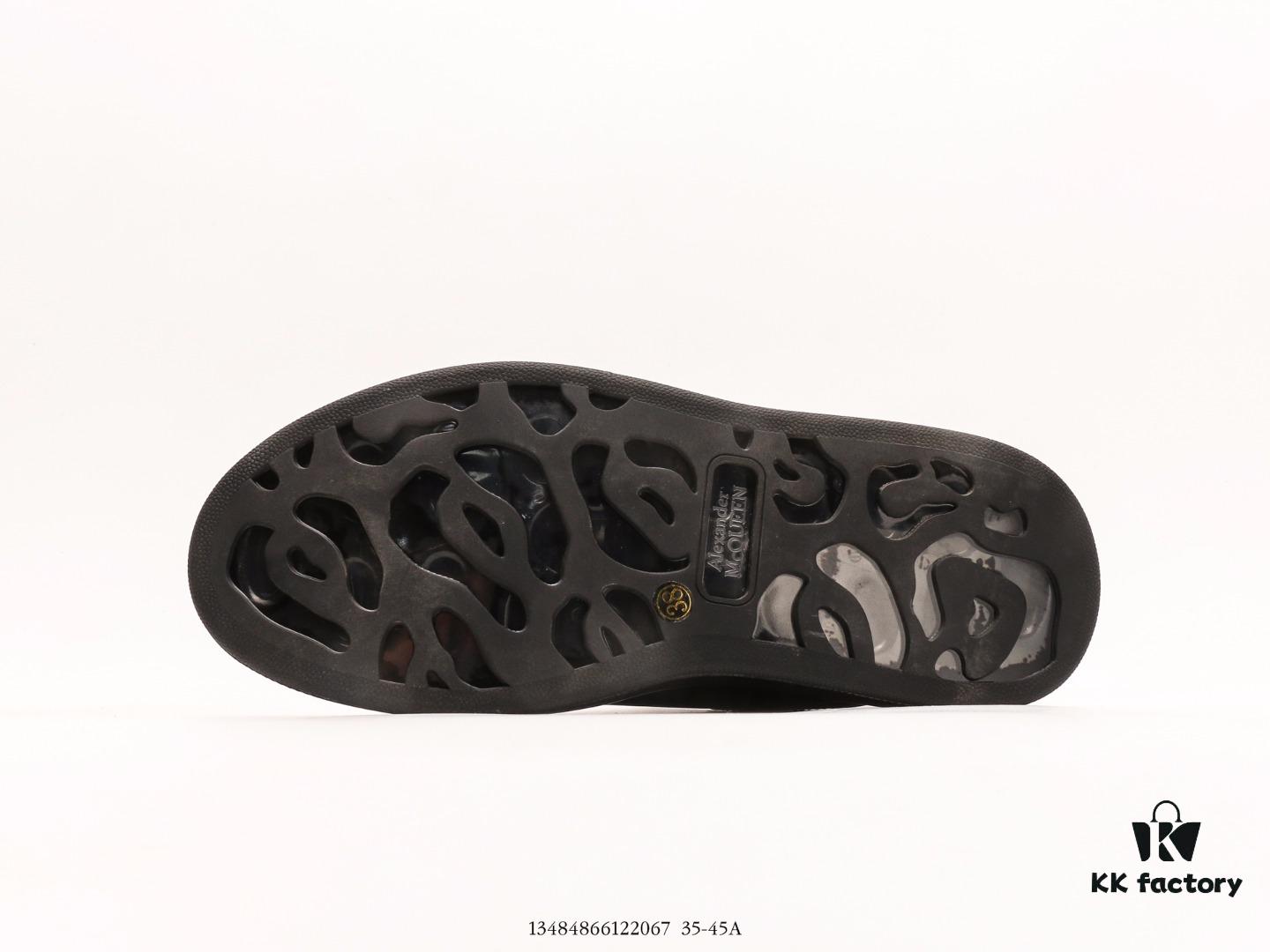 Alexander McQueen Oversized Sneakers, Low-top Fashion Platform White Casual Leather Sneakers