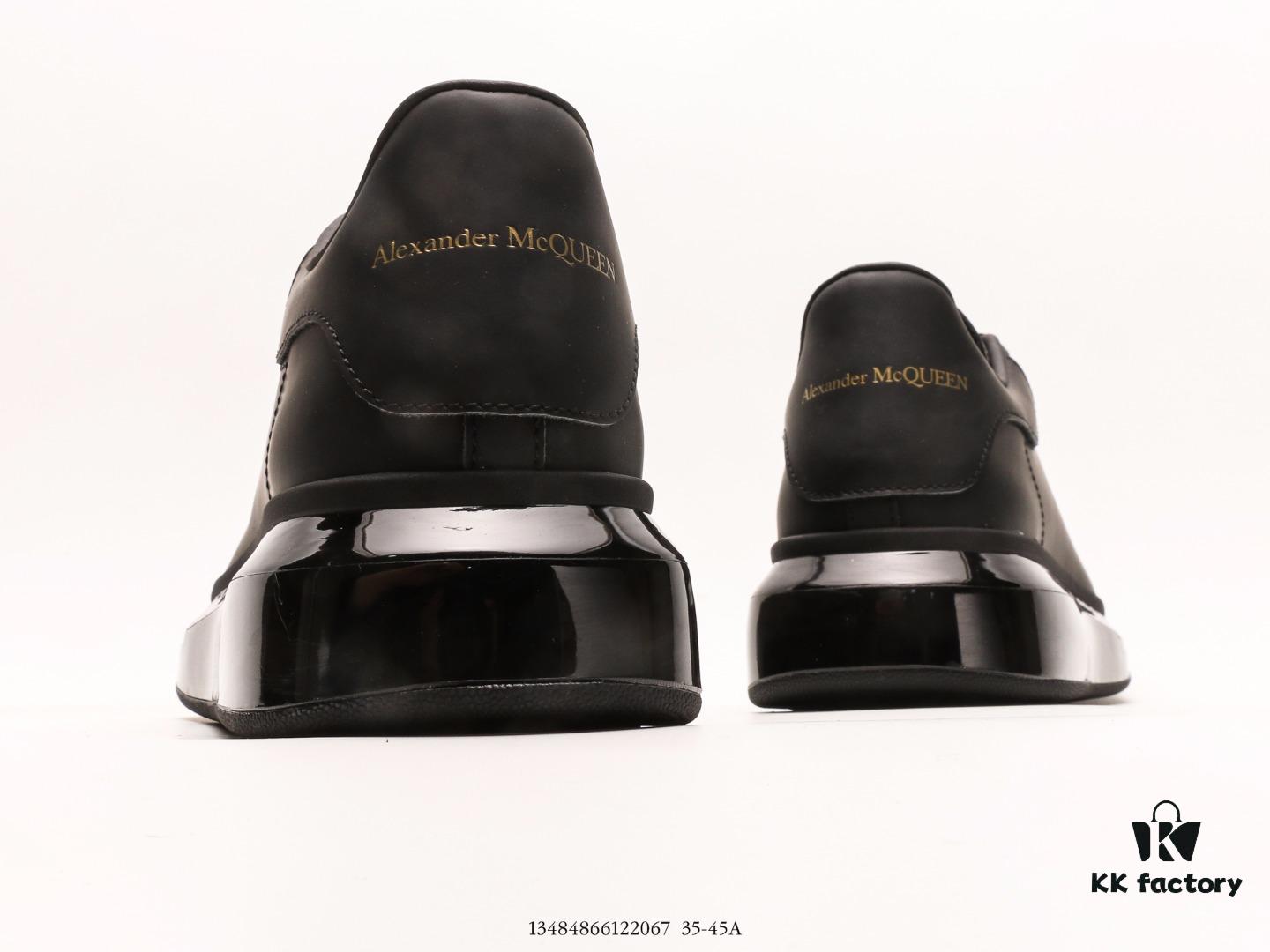 Alexander McQueen Oversized Sneakers, Low-top Fashion Platform White Casual Leather Sneakers