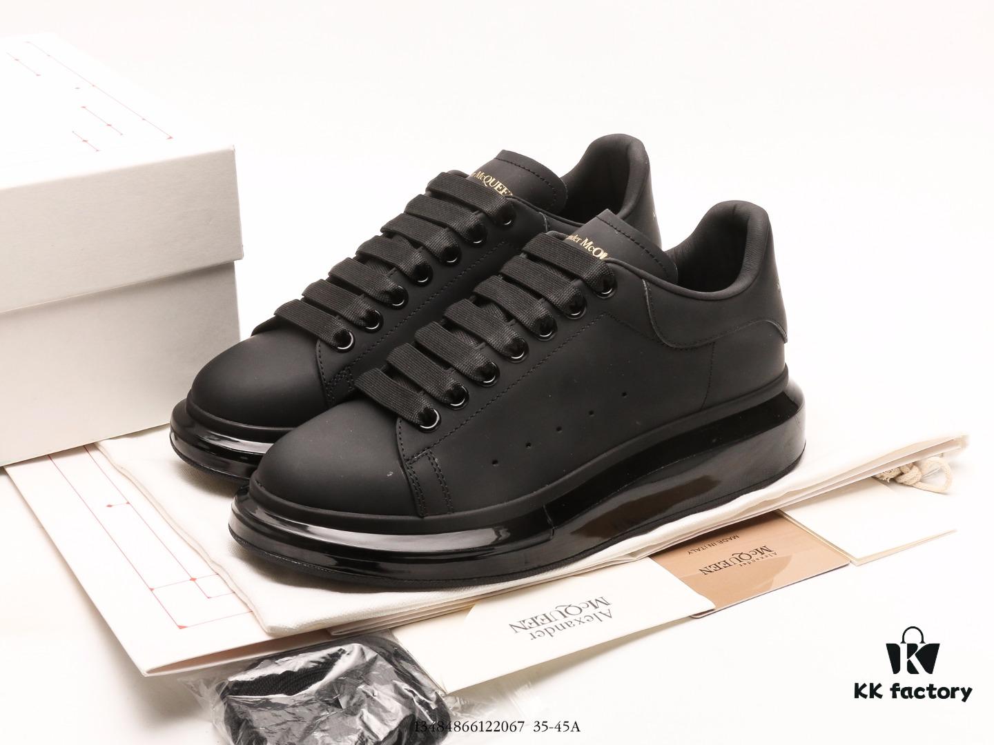 Alexander McQueen Oversized Sneakers, Low-top Fashion Platform White Casual Leather Sneakers