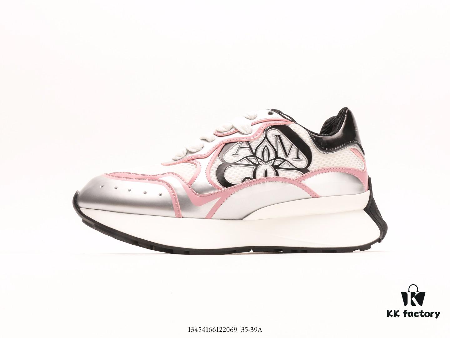 Alexander McQueen Italian Luxury Brand Sole Leather Sneakers Low-top Fashion Platform Casual White Shoes