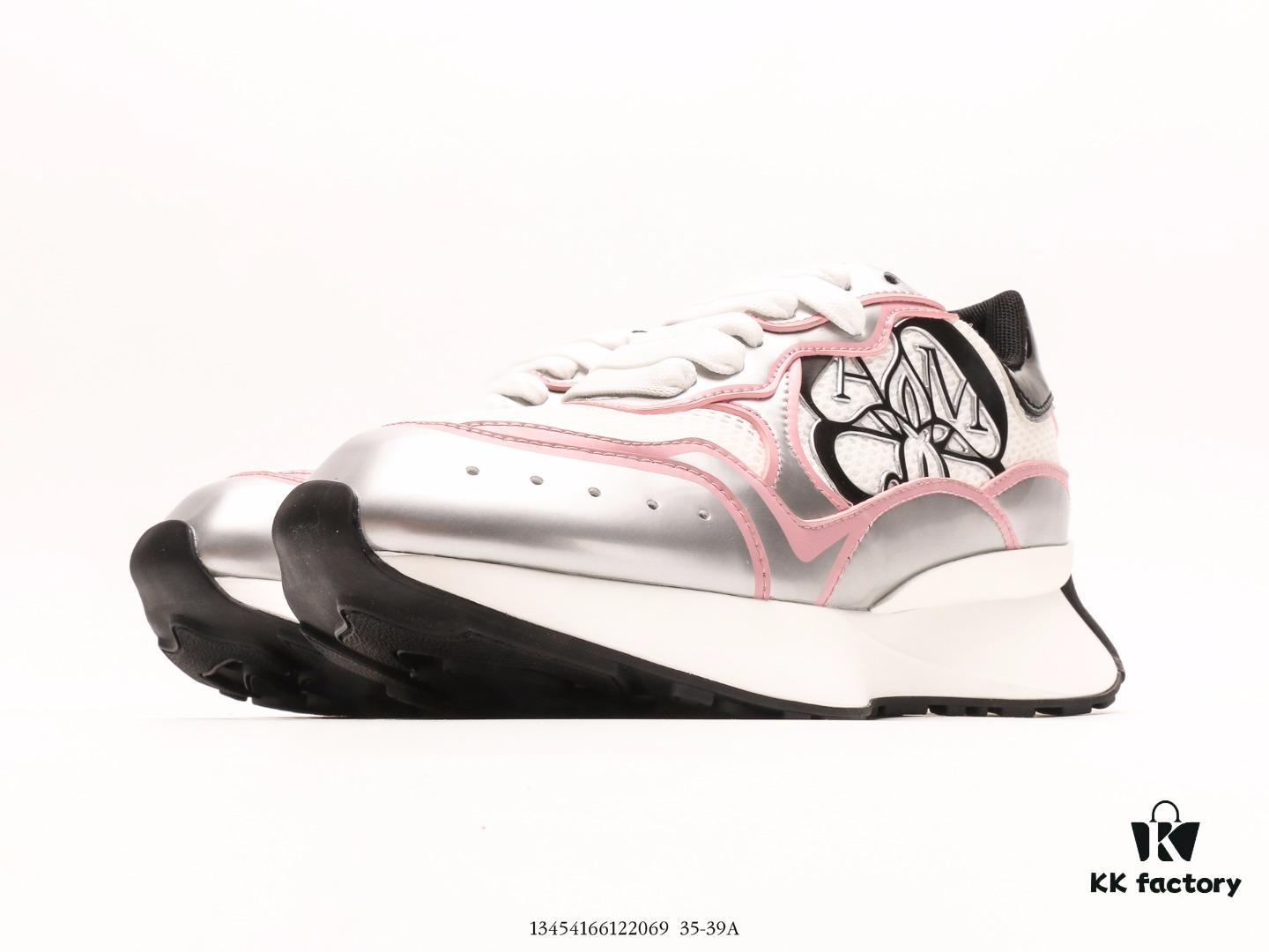 Alexander McQueen Italian Luxury Brand Sole Leather Sneakers Low-top Fashion Platform Casual White Shoes