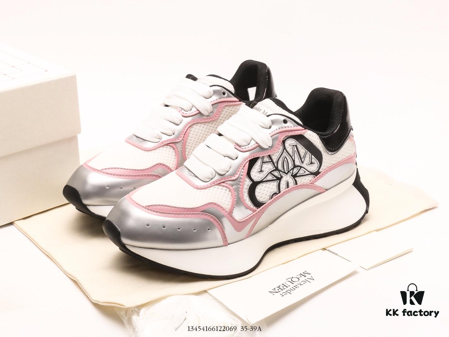 Alexander McQueen Italian Luxury Brand Sole Leather Sneakers Low-top Fashion Platform Casual White Shoes