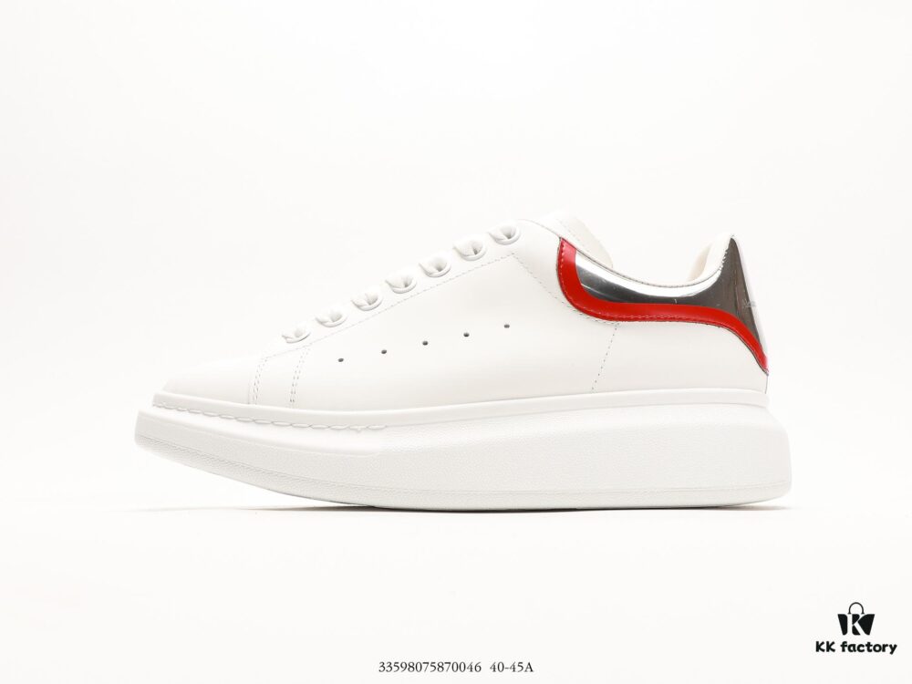 Alexander McQueen Oversized Sneakers, Low-Top Fashion Thick-Soled Casual White Sneakers