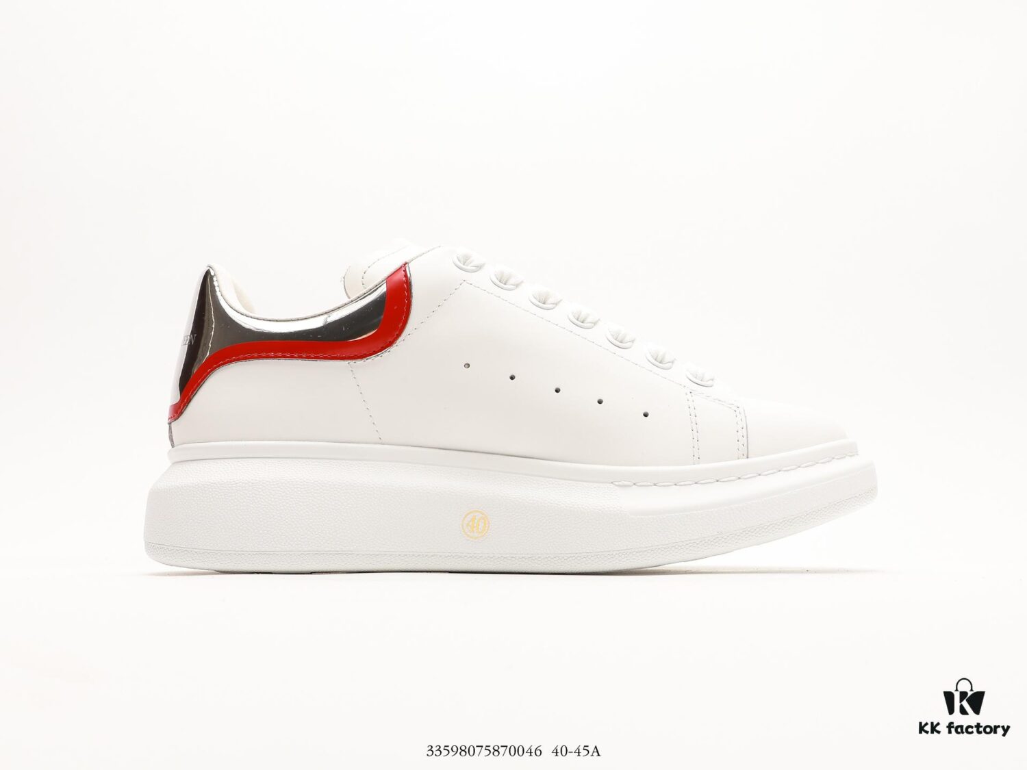 Alexander McQueen Oversized Sneakers, Low-Top Fashion Thick-Soled Casual White Sneakers