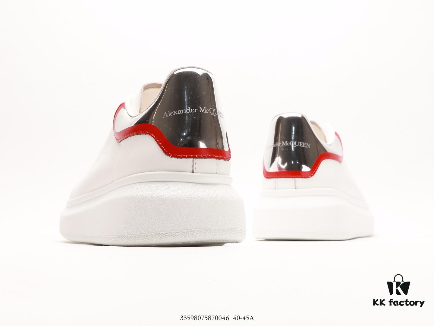 Alexander McQueen Oversized Sneakers, Low-Top Fashion Thick-Soled Casual White Sneakers