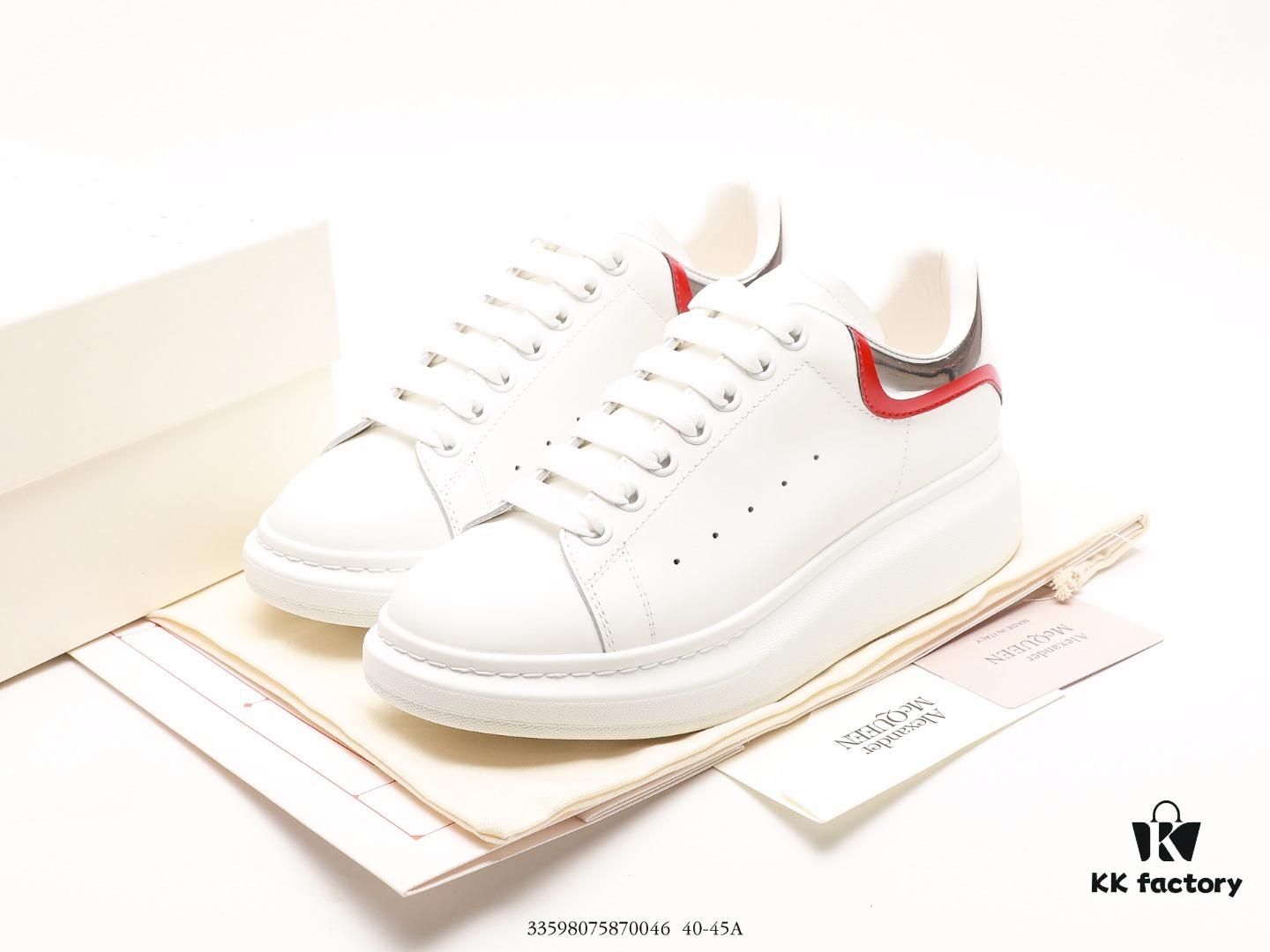 Alexander McQueen Oversized Sneakers, Low-Top Fashion Thick-Soled Casual White Sneakers