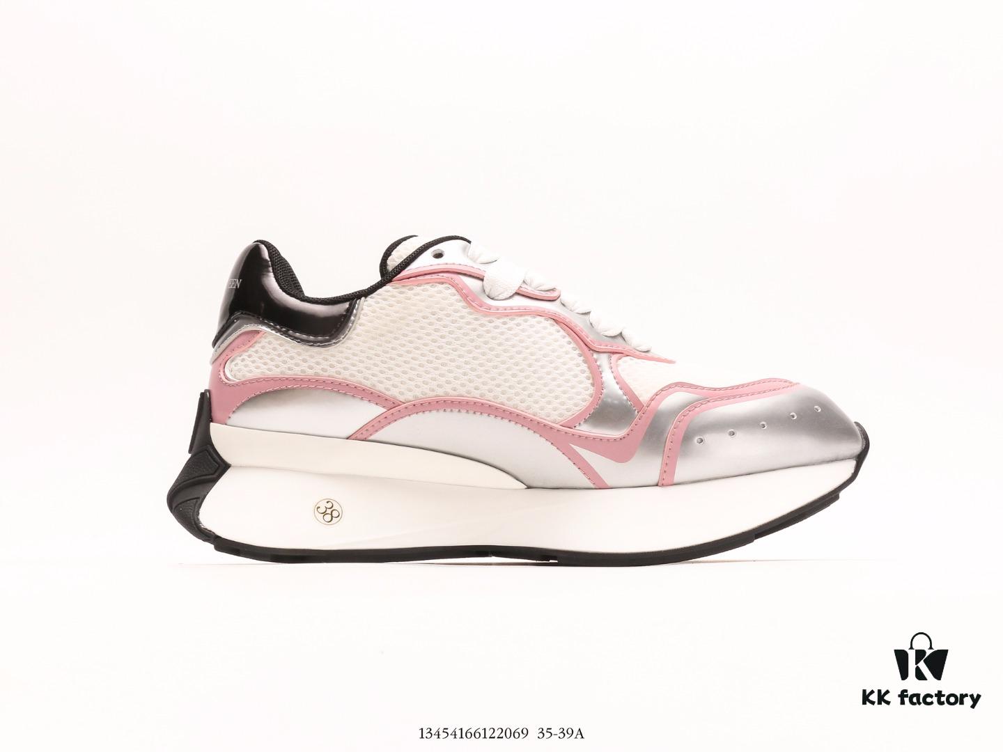 Alexander McQueen Italian Luxury Brand Sole Leather Sneakers Low-top Fashion Platform Casual White Shoes