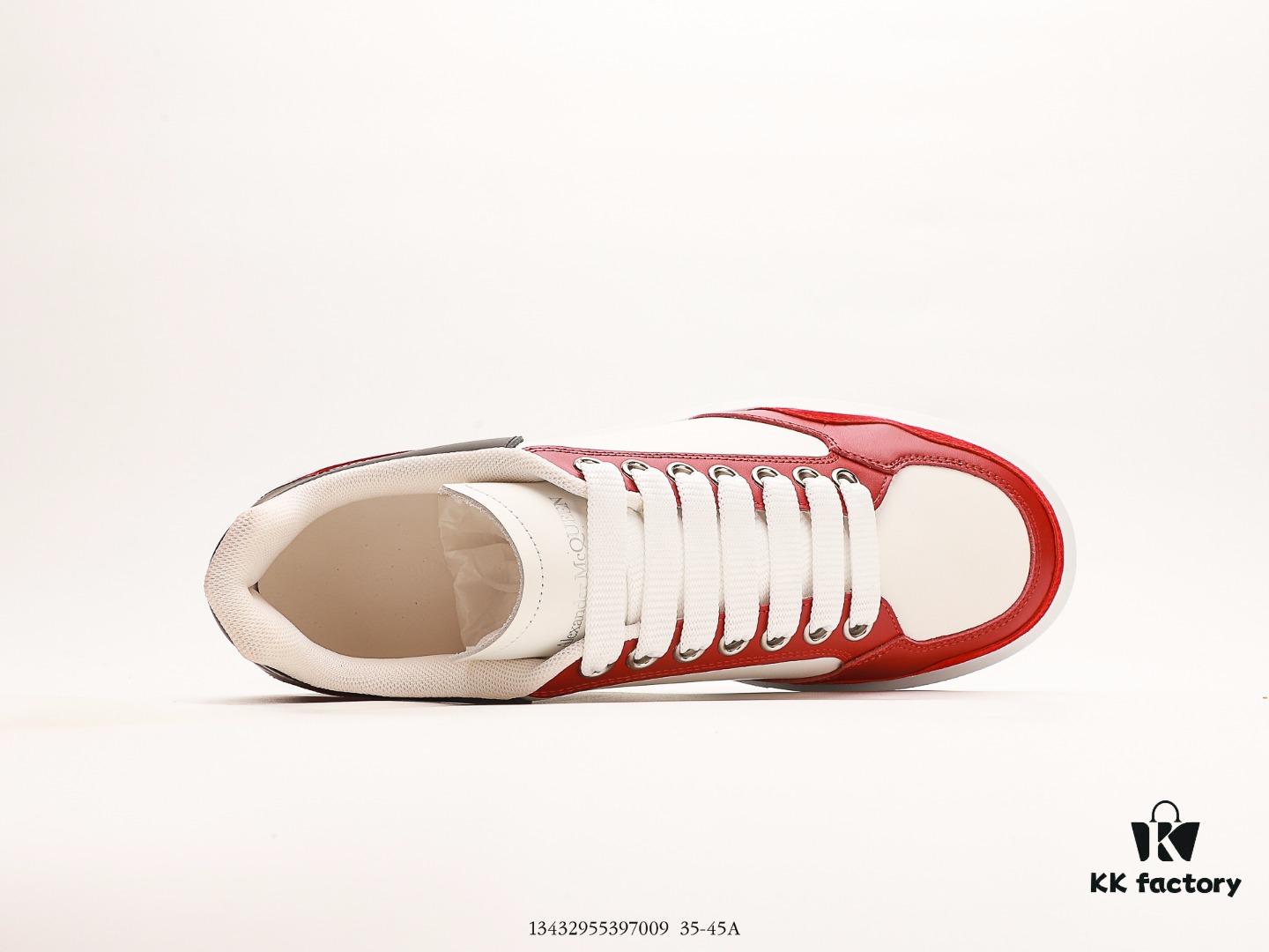 Alexander McQueen Oversized Sneakers, Low-top Fashion Thick-soled Casual White Leather Sneakers