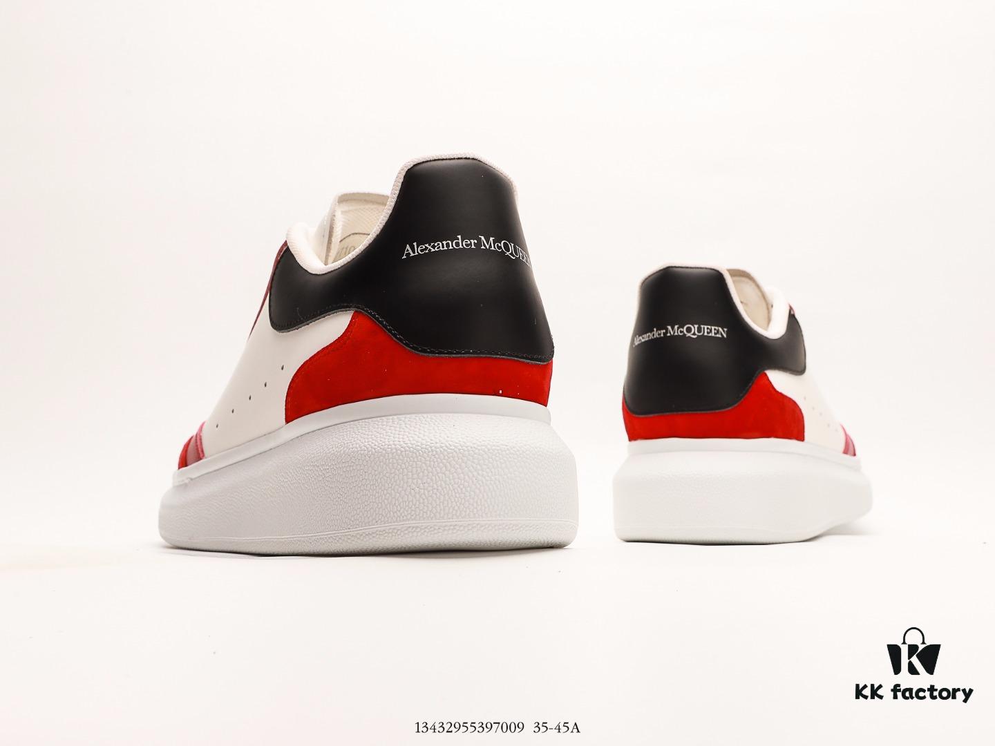 Alexander McQueen Oversized Sneakers, Low-top Fashion Thick-soled Casual White Leather Sneakers
