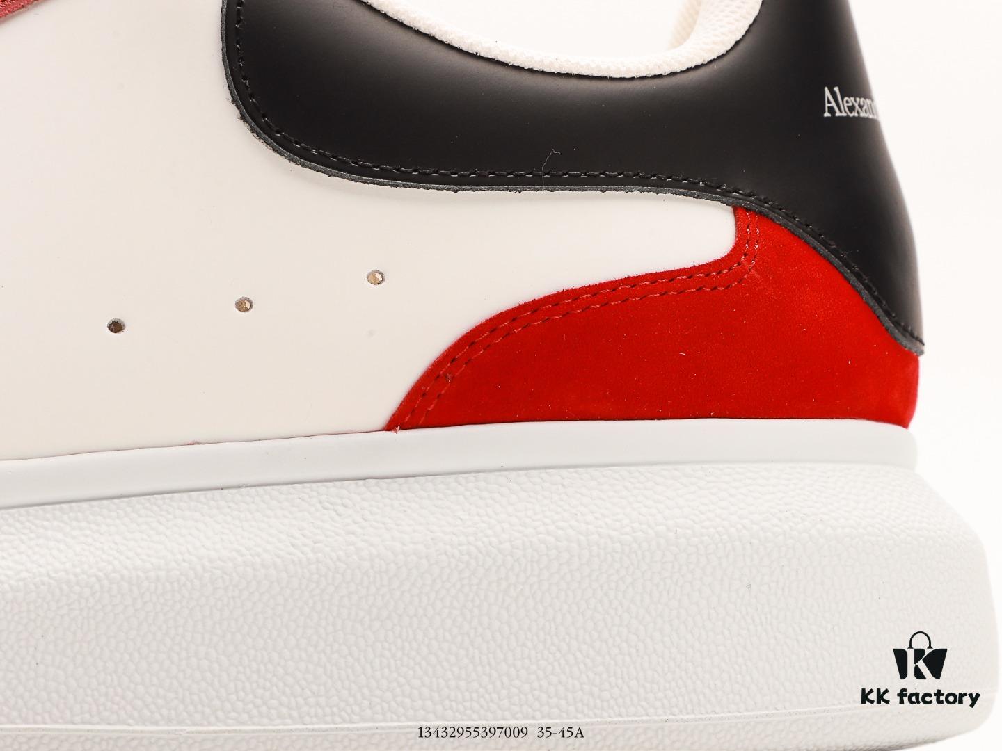 Alexander McQueen Oversized Sneakers, Low-top Fashion Thick-soled Casual White Leather Sneakers