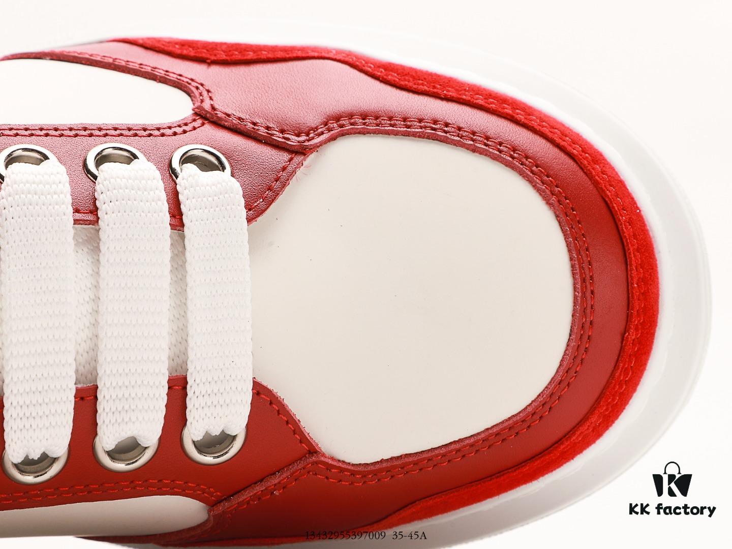 Alexander McQueen Oversized Sneakers, Low-top Fashion Thick-soled Casual White Leather Sneakers