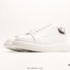 Alexander McQueen Sole Leather Sneakers, Low-Top Fashion Thick-Soled Casual White Shoes