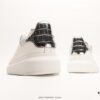 Alexander McQueen Sole Leather Sneakers, Low-Top Fashion Thick-Soled Casual White Shoes