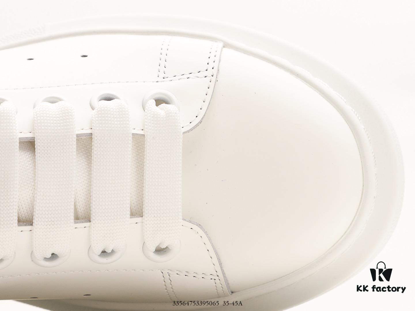 Alexander McQueen Sole Leather Sneakers, Low-Top Fashion Thick-Soled Casual White Shoes