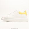 Alexander McQueen Sole Leather Sneakers, Low-top Fashion Thick-soled Casual White Sneakers