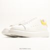 Alexander McQueen Sole Leather Sneakers, Low-top Fashion Thick-soled Casual White Sneakers